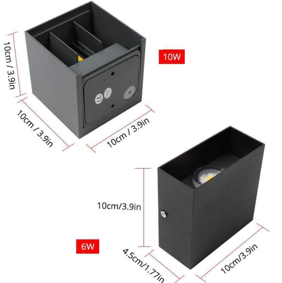 Adjustable Square Up and Down LED Outdoor Wall Light - Arrielight