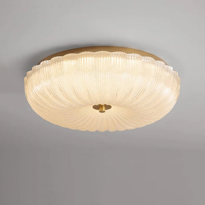Ripple Glass Flush Ceiling Light with Scalloped Rim - Arrielight