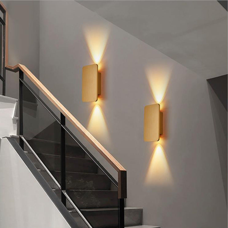 Brushed Metal Rectangular Up and Down LED Wall Light - Arrielight