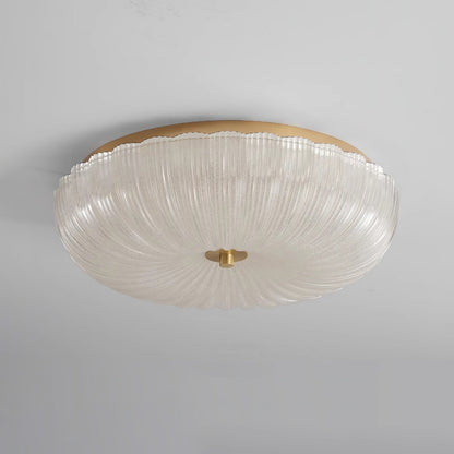 Ripple Glass Flush Ceiling Light with Scalloped Rim - Arrielight