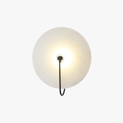 Round Alabaster Disc Wall Light with Slim Arm - Arrielight