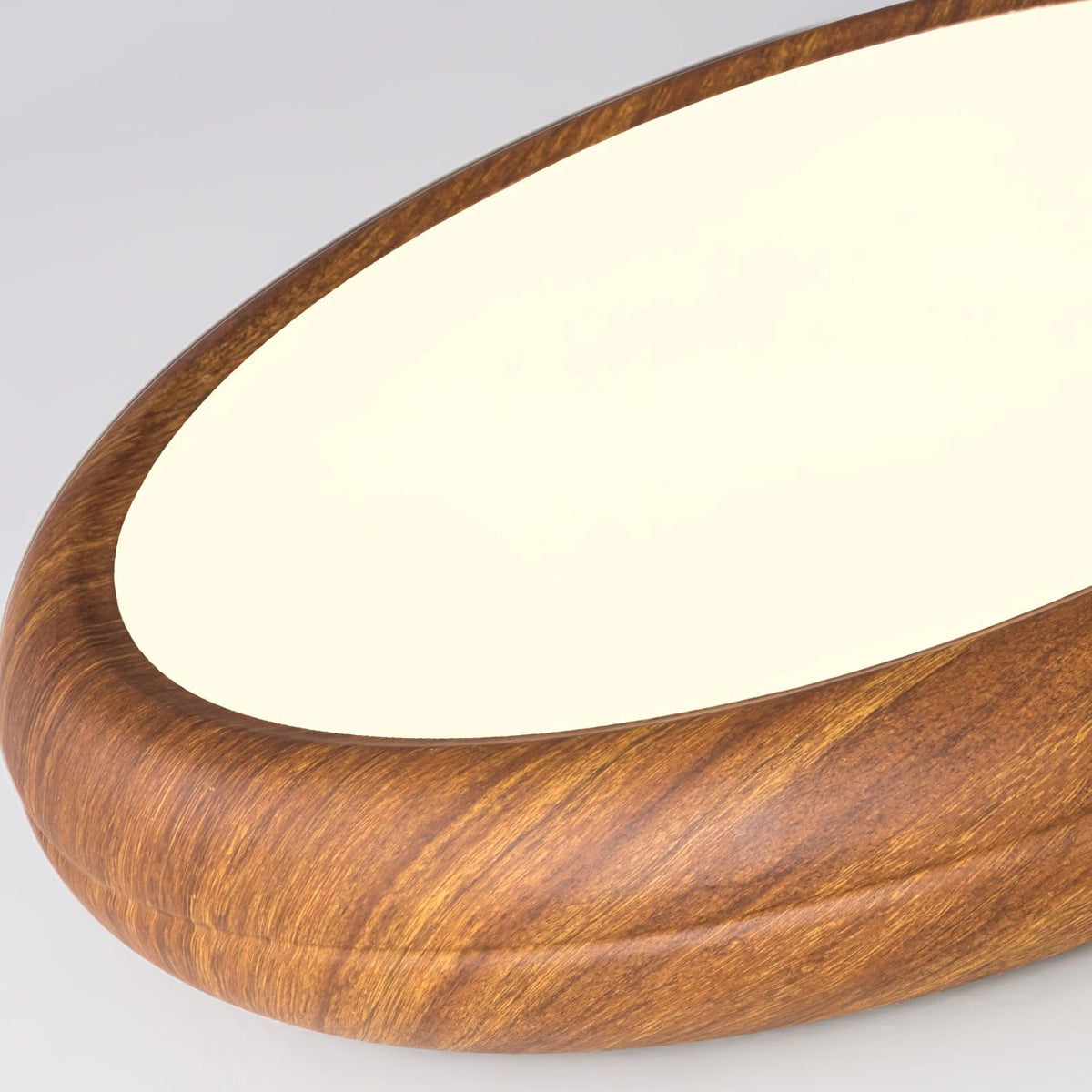 Round Wood-Effect LED Flush Ceiling Light - Arrielight