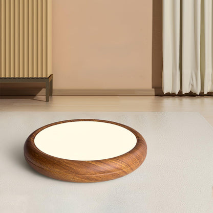 Round Wood-Effect LED Flush Ceiling Light - Arrielight