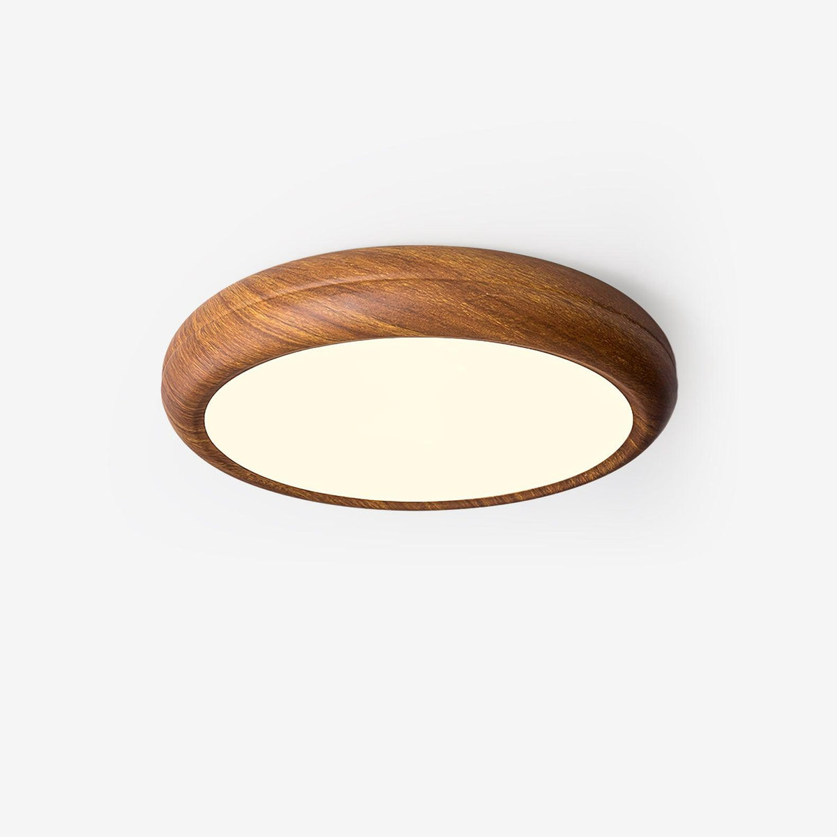 Round Wood-Effect LED Flush Ceiling Light - Arrielight