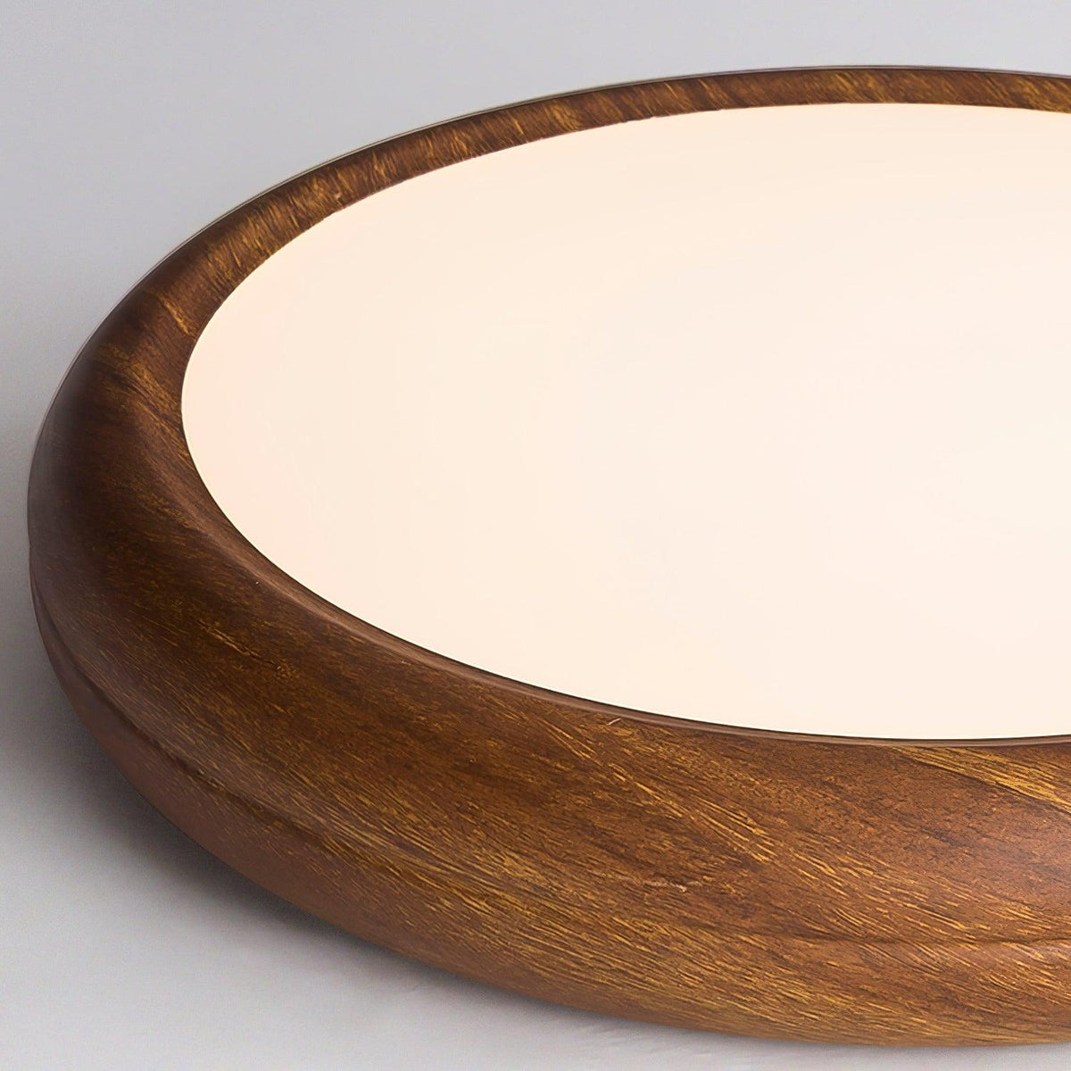 Round Wood-Effect LED Flush Ceiling Light - Arrielight