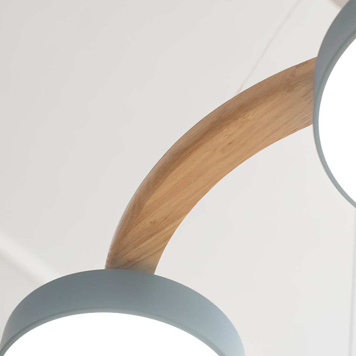 Wooden Ring Bird Chandelier with Round LED Shades - Arrielight