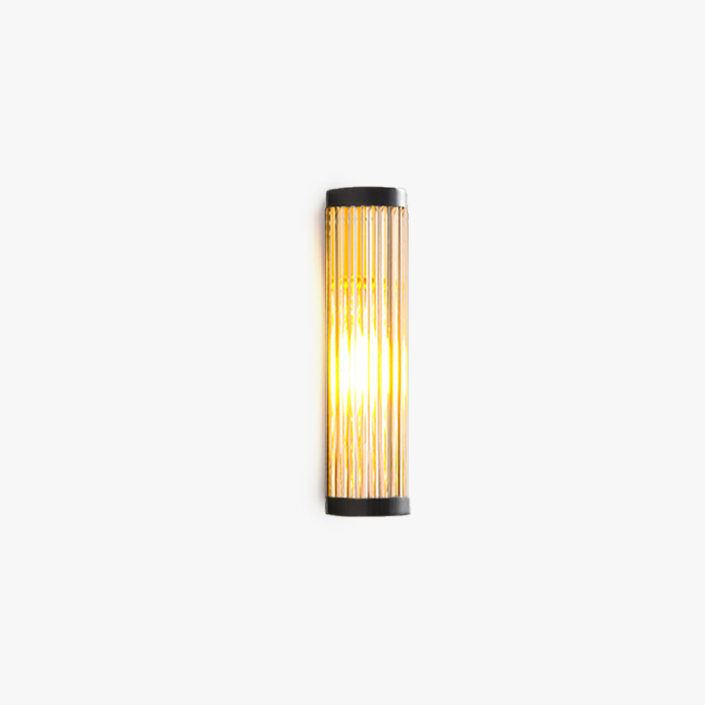 Ribbed Glass Half-Cylinder Outdoor Wall Light - Arrielight