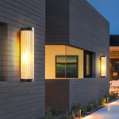 Ribbed Glass Half-Cylinder Outdoor Wall Light - Arrielight