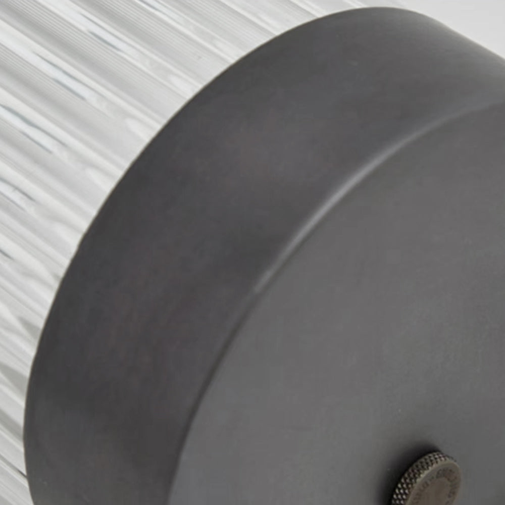 Ribbed Glass Half-Cylinder Outdoor Wall Light - Arrielight