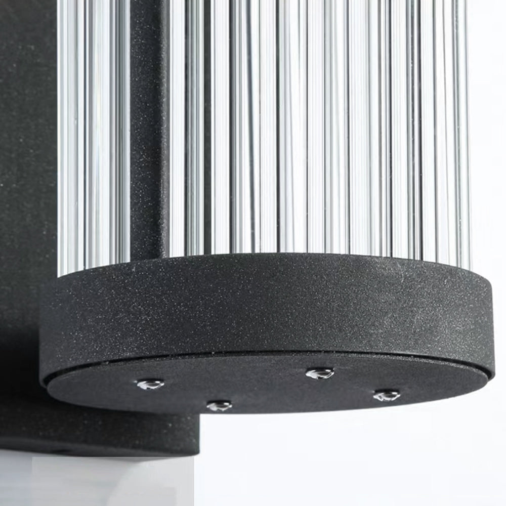 Ribbed Glass Half-Cylinder Outdoor Wall Light - Arrielight