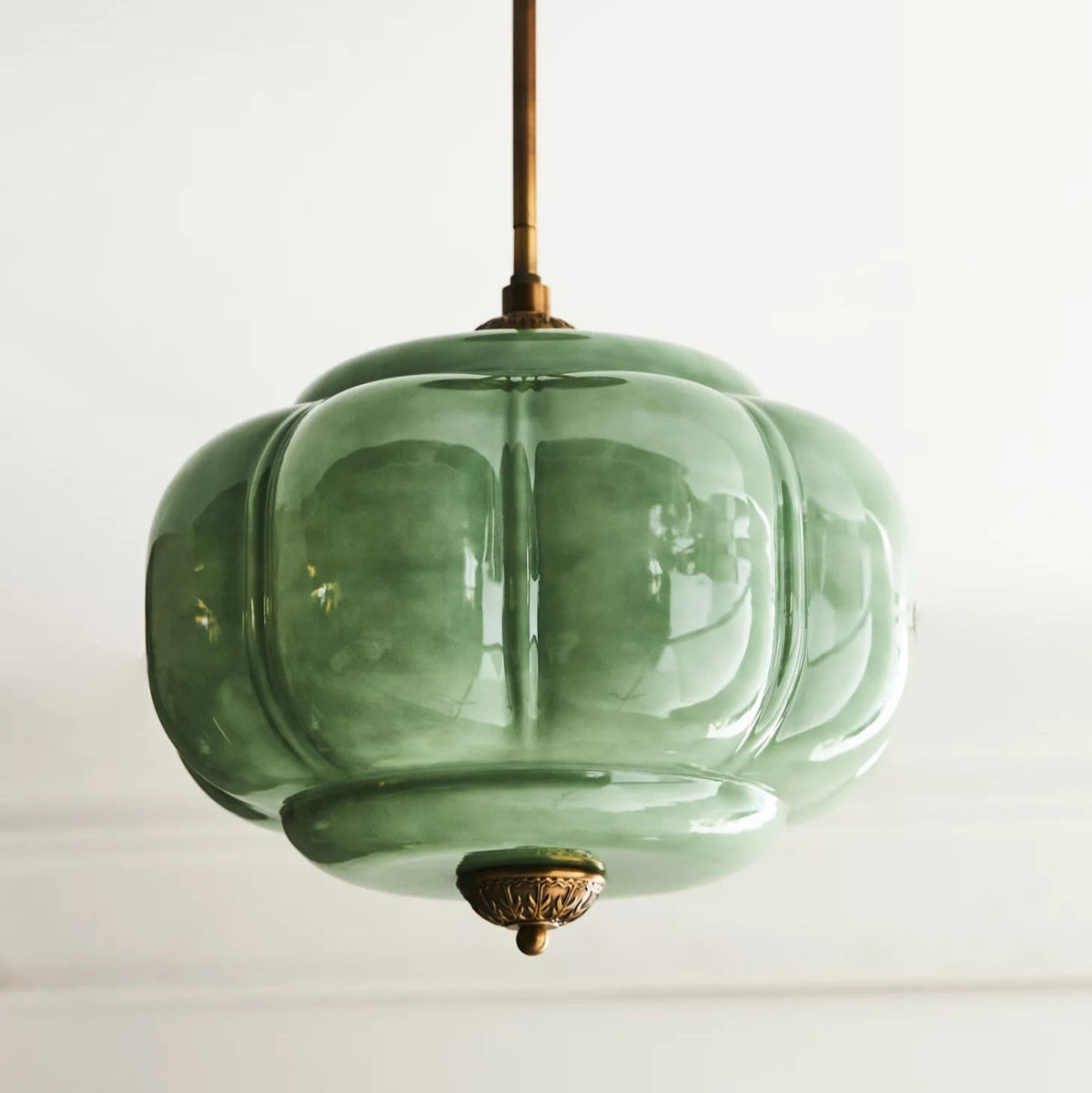 Retro Profiled Glass Semi-Flush Ceiling Light - Arrielight