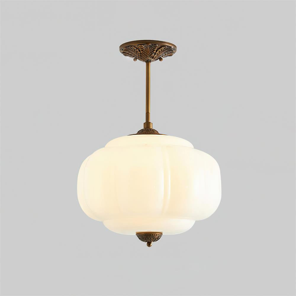 Retro Profiled Glass Semi-Flush Ceiling Light - Arrielight