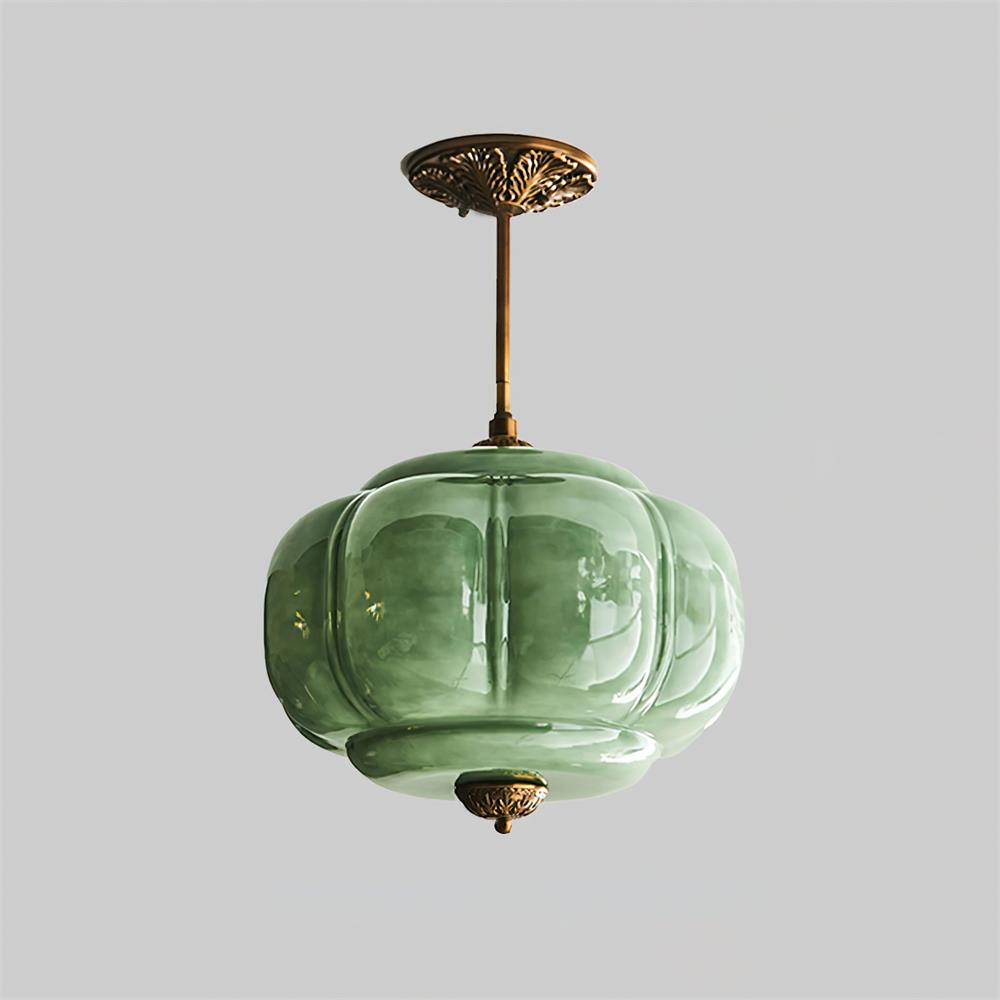 Retro Profiled Glass Semi-Flush Ceiling Light - Arrielight