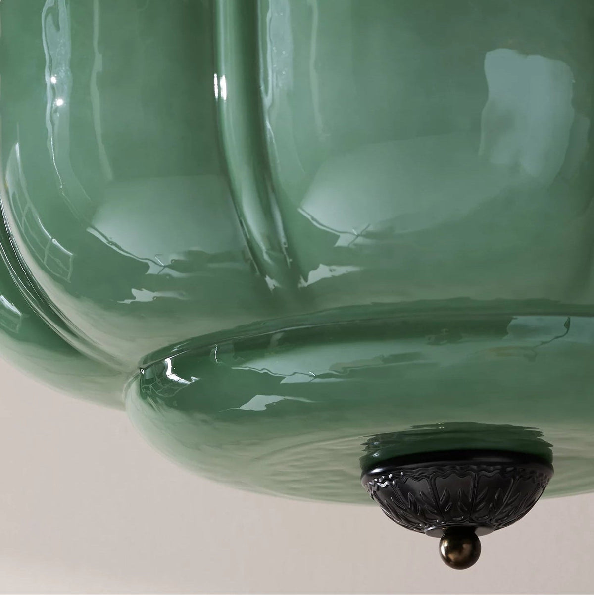 Retro Profiled Glass Semi-Flush Ceiling Light - Arrielight