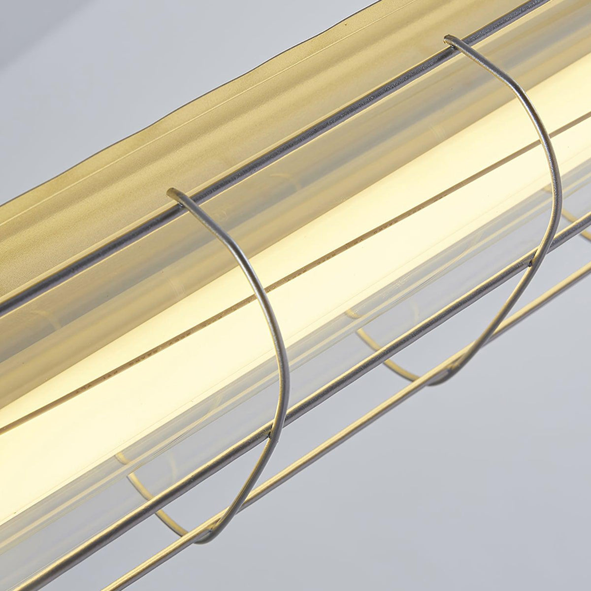 Caged Linear Tube Ceiling Pendant, Industrial Bar Light - Arrielight