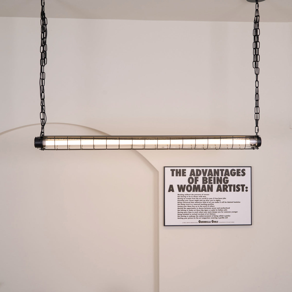Caged Linear Tube Ceiling Pendant, Industrial Bar Light - Arrielight