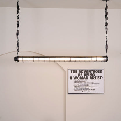 Caged Linear Tube Ceiling Pendant, Industrial Bar Light - Arrielight