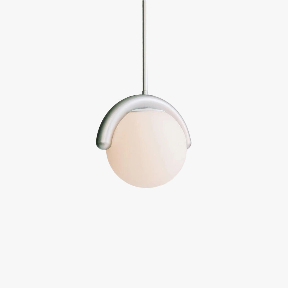 Curved Wave Linear Chandelier with Opal Glass Globes - Arrielight