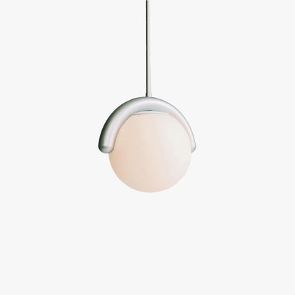Curved Wave Linear Chandelier with Opal Glass Globes - Arrielight