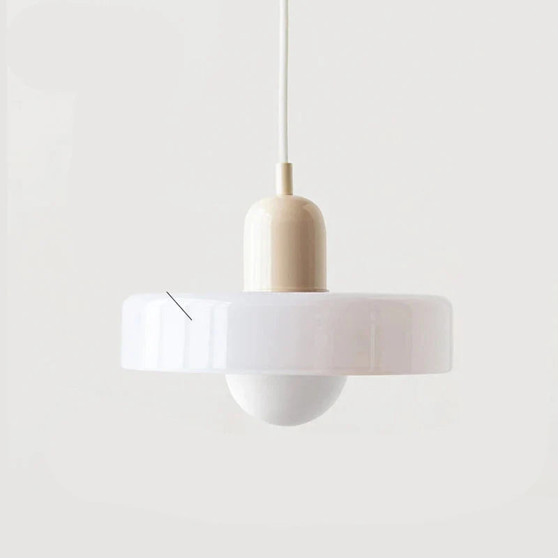 Bauhaus Pendant Light with Coloured Glass Shade