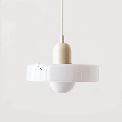 Bauhaus Pendant Light with Coloured Glass Shade