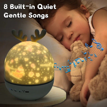 LED Night Light Projector with Remote Control & Music – Kids Star Lamp with Timer