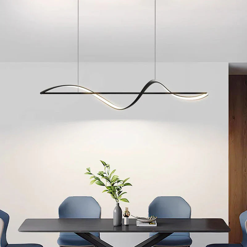 “Wave” LED Pendant Light – Modern Lighting for Dining Table or Kitchen Island