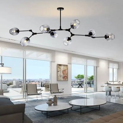 8-Arm Molecular Chandelier – Designer LED Ceiling Light