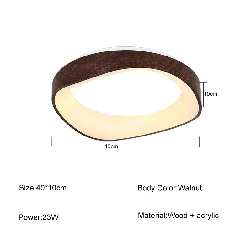 Scandinavian LED Ceiling Light – Modern Surface-Mounted Lamp with Wood Effect