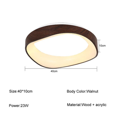 Scandinavian LED Ceiling Light – Modern Surface-Mounted Lamp with Wood Effect