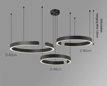Modern LED Ring Chandelier – Elegant Round Ceiling Light