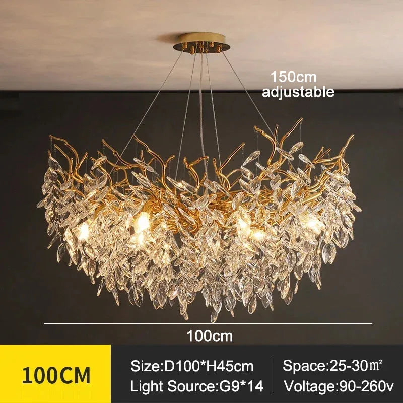 Exclusive Crystal Leaf Chandelier – Branch Design with Modern Elegance