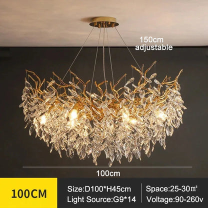 Exclusive Crystal Leaf Chandelier – Branch Design with Modern Elegance