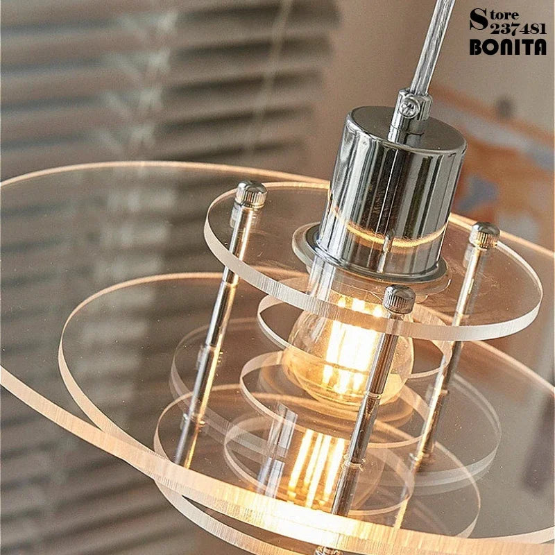 Modern Layered Acrylic Pendant Light – Vintage Design