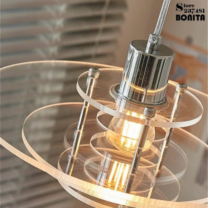 Modern Layered Acrylic Pendant Light – Vintage Design