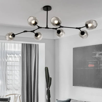 8-Arm Molecular Chandelier – Designer LED Ceiling Light