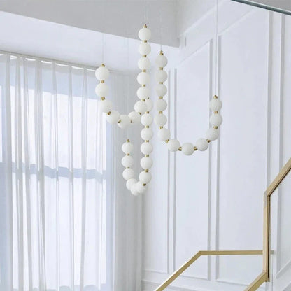 Modern LED Pendant Light – Necklace-Inspired Design with Glowing Spheres