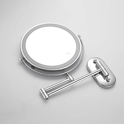 Wall-Mounted LED Makeup Mirror with Magnification