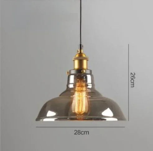 Industrial Glass Pendant Light – Smoked Glass Shade