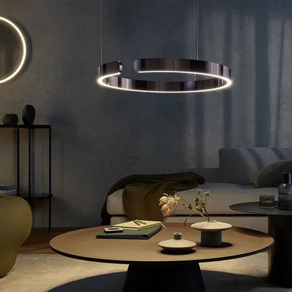 Modern LED Ring Chandelier – Elegant Round Ceiling Light