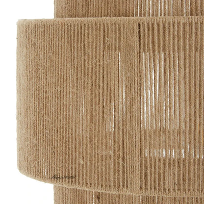 Modern Boho Fabric Ceiling Pendant Light with Double Shade