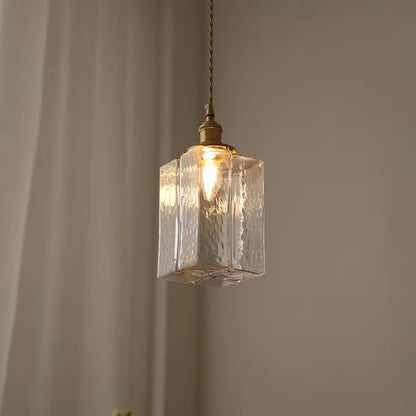 Vintage Glass Pendant Lights with Brass Finish