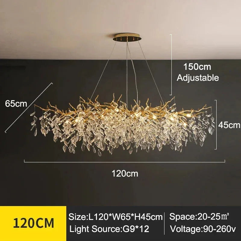Exclusive Crystal Leaf Chandelier – Branch Design with Modern Elegance