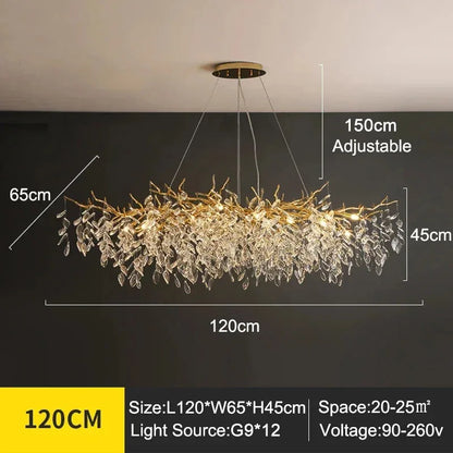 Exclusive Crystal Leaf Chandelier – Branch Design with Modern Elegance