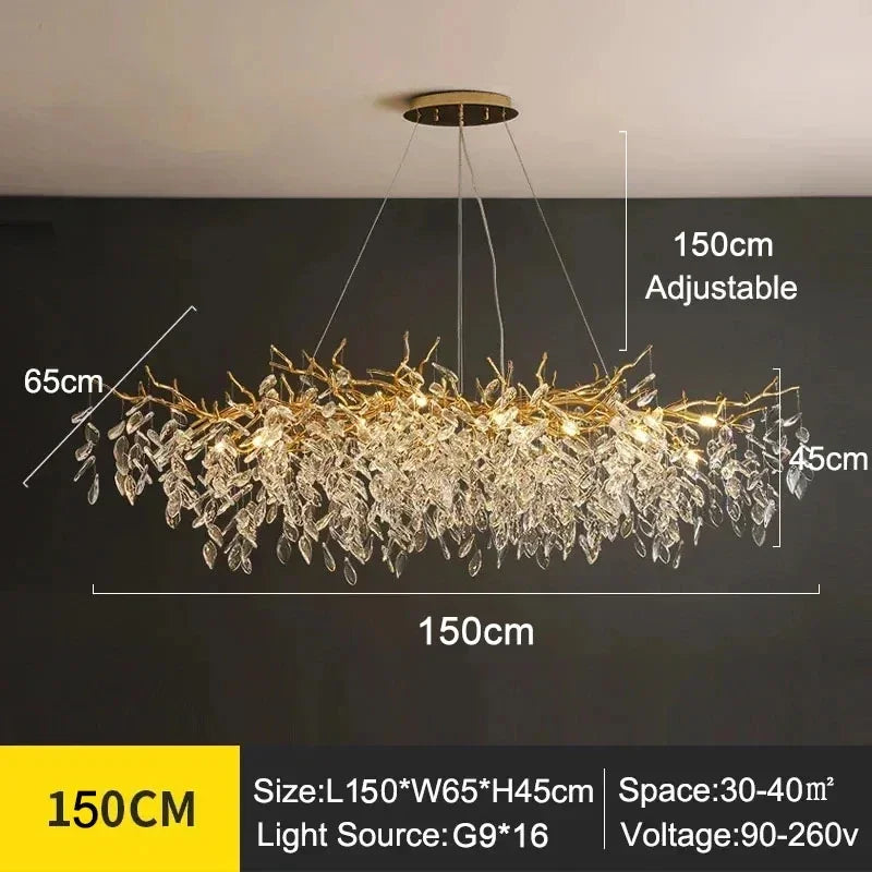 Exclusive Crystal Leaf Chandelier – Branch Design with Modern Elegance