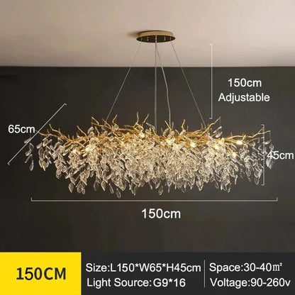 Exclusive Crystal Leaf Chandelier – Branch Design with Modern Elegance