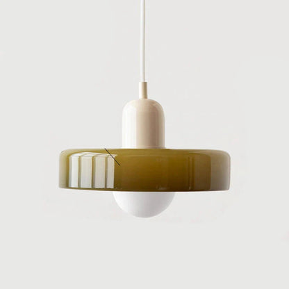 Bauhaus Pendant Light with Coloured Glass Shade