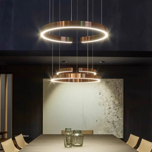 Modern LED Ring Chandelier – Elegant Round Ceiling Light