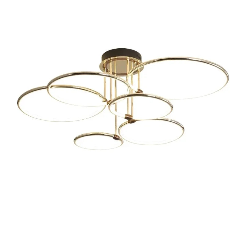 Modern LED Chandelier with Rings – Geometric Ceiling Light