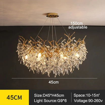 Exclusive Crystal Leaf Chandelier – Branch Design with Modern Elegance